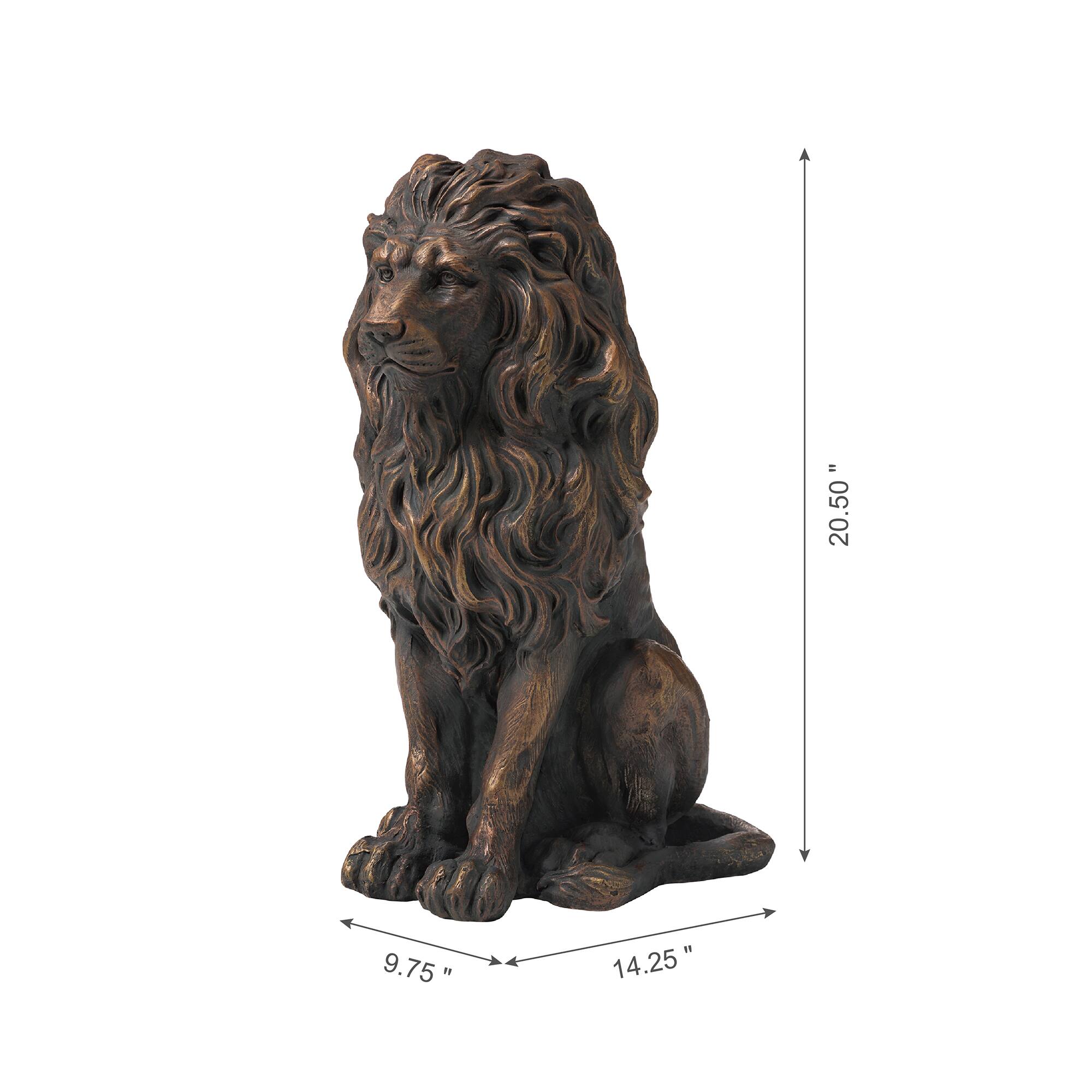 Glitzhome® 21" Guardian Sitting Lion Statue